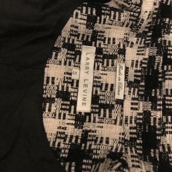 Larry Levine white/black Double-Breasted 50%wool coat ,size small - Picture 8 of 10